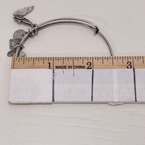 Alex & Ani Butterfly Silver Charm Bangle Bracelet With Charms Rafaelian Silver - Picture 10 of 14